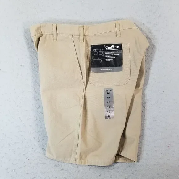 Carhartt Hamilton shorts men's 42 x 10 beige cotton Workwear outdoor NEW